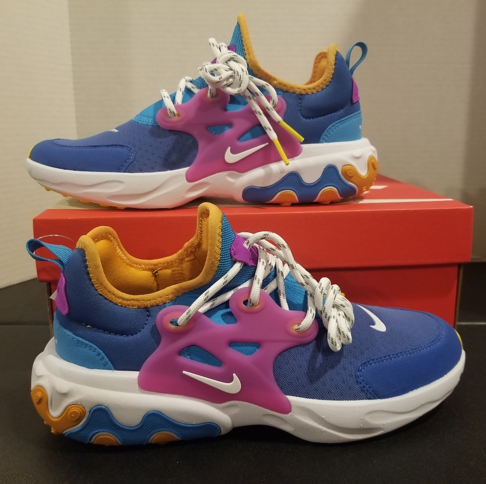 Nike React Presto GS 6Y Blue Multi Color Shoes